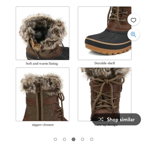 DreamPairs Kriver Brown Boot Sz 2 Big Girl - Picture 3 of 14